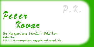 peter kovar business card